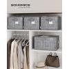 imageSONGMICS Storage Cubes 13Inch NonWoven Fabric Bins with Double Handles Set of 8 Closet Organizers for Shelves Foldable for Clothes Cattail Gray UROB833G01Cattail Gray