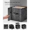 imageSONGMICS Storage Cubes 13Inch NonWoven Fabric Bins with Double Handles Set of 8 Closet Organizers for Shelves Foldable for Clothes Cattail Gray UROB833G01Ink Black