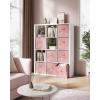 imageSONGMICS Storage Cubes 13Inch NonWoven Fabric Bins with Double Handles Set of 8 Closet Organizers for Shelves Foldable for Clothes Cattail Gray UROB833G01Jelly Pink