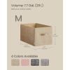 imageSONGMICS Storage Cubes 13Inch NonWoven Fabric Bins with Double Handles Set of 8 Closet Organizers for Shelves Foldable for Clothes Cattail Gray UROB833G01Sand Beige