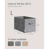 imageSONGMICS Storage Cubes 13Inch NonWoven Fabric Bins with Double Handles Set of 8 Closet Organizers for Shelves Foldable for Clothes Cattail Gray UROB833G01Cattail Gray