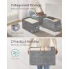 imageSONGMICS Storage Cubes 13Inch NonWoven Fabric Bins with Double Handles Set of 8 Closet Organizers for Shelves Foldable for Clothes Cattail Gray UROB833G01Cattail Gray