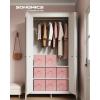 imageSONGMICS Storage Cubes 13Inch NonWoven Fabric Bins with Double Handles Set of 8 Closet Organizers for Shelves Foldable for Clothes Cattail Gray UROB833G01Jelly Pink