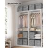 imageSONGMICS Storage Cubes 13Inch NonWoven Fabric Bins with Double Handles Set of 8 Closet Organizers for Shelves Foldable for Clothes Cattail Gray UROB833G01Cattail Gray
