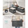 imageSONGMICS Storage Cubes 13Inch NonWoven Fabric Bins with Double Handles Set of 8 Closet Organizers for Shelves Foldable for Clothes Cattail Gray UROB833G01Ink Black