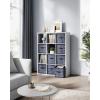 imageSONGMICS Storage Cubes 13Inch NonWoven Fabric Bins with Double Handles Set of 8 Closet Organizers for Shelves Foldable for Clothes Cattail Gray UROB833G01Navy Blue