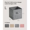 imageSONGMICS Storage Cubes 13Inch NonWoven Fabric Bins with Double Handles Set of 8 Closet Organizers for Shelves Foldable for Clothes Cattail Gray UROB833G01Cattail Gray