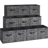 imageSONGMICS Storage Cubes 13Inch NonWoven Fabric Bins with Double Handles Set of 8 Closet Organizers for Shelves Foldable for Clothes Cattail Gray UROB833G01Ink Black
