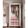 imageSONGMICS Storage Cubes 13Inch NonWoven Fabric Bins with Double Handles Set of 8 Closet Organizers for Shelves Foldable for Clothes Cattail Gray UROB833G01Jelly Pink