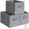imageSONGMICS Storage Cubes 13Inch NonWoven Fabric Bins with Double Handles Set of 8 Closet Organizers for Shelves Foldable for Clothes Cattail Gray UROB833G01Cattail Gray