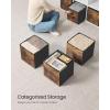 imageSONGMICS Storage Cubes Set of 8 Storage Bins Foldable Fabric Storage Boxes 13 x 13 x 13 Inches Fit Cube Storage Unit for Clothes Bedroom Living Room Rustic Brown and Ink Black URFB833B01M 118L x 118W x 118H 