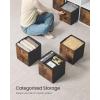 imageSONGMICS Storage Cubes Set of 8 Storage Bins Foldable Fabric Storage Boxes 13 x 13 x 13 Inches Fit Cube Storage Unit for Clothes Bedroom Living Room Rustic Brown and Ink Black URFB833B01S 102L x 102W x 11H
