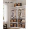 imageSONGMICS Storage Cubes Set of 8 Storage Bins Foldable Fabric Storage Boxes 13 x 13 x 13 Inches Fit Cube Storage Unit for Clothes Bedroom Living Room Rustic Brown and Ink Black URFB833B01S 102L x 102W x 11H