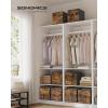imageSONGMICS Storage Cubes Set of 8 Storage Bins Foldable Fabric Storage Boxes 13 x 13 x 13 Inches Fit Cube Storage Unit for Clothes Bedroom Living Room Rustic Brown and Ink Black URFB833B01L 13L x 13W x 13H