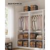 imageSONGMICS Storage Cubes Set of 8 Storage Bins Foldable Fabric Storage Boxes 13 x 13 x 13 Inches Fit Cube Storage Unit for Clothes Bedroom Living Room Rustic Brown and Ink Black URFB833B01M 118L x 118W x 118H 