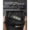 imageSONGMICS Watch Box 12Slot Watch Case with Large Glass Lid Removable Watch Pillows Watch Box Organizer Gift for Loved Ones Black Synthetic Leather Greenish Beige Lining UJWB12BEBlack  Gray