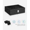 imageSONGMICS Watch Box 12Slot Watch Case with Large Glass Lid Removable Watch Pillows Watch Box Organizer Gift for Loved Ones Black Synthetic Leather Greenish Beige Lining UJWB12BEBlack  Black