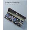 imageSONGMICS Watch Box 12Slot Watch Case with Large Glass Lid Removable Watch Pillows Watch Box Organizer Gift for Loved Ones Black Synthetic Leather Greenish Beige Lining UJWB12BEBlack  Gray