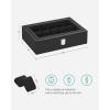 imageSONGMICS Watch Box 12Slot Watch Case with Large Glass Lid Removable Watch Pillows Watch Box Organizer Gift for Loved Ones Black Synthetic Leather Greenish Beige Lining UJWB12BEBlack  Black