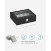 imageSONGMICS Watch Box 12Slot Watch Case with Large Glass Lid Removable Watch Pillows Watch Box Organizer Gift for Loved Ones Black Synthetic Leather Greenish Beige Lining UJWB12BEBlack  Gray