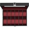 imageSONGMICS Watch Box 12Slot Watch Case with Large Glass Lid Removable Watch Pillows Watch Box Organizer Gift for Loved Ones Black Synthetic Leather Greenish Beige Lining UJWB12BEBlack  Wine Red