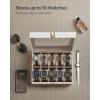 imageSONGMICS Watch Box 12Slot Watch Case with Large Glass Lid Removable Watch Pillows Watch Box Organizer Gift for Loved Ones Black Synthetic Leather Greenish Beige Lining UJWB12BECloud White  Cappuccino Beige