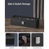 imageSONGMICS Watch Box 12Slot Watch Case with Large Glass Lid Removable Watch Pillows Watch Box Organizer Gift for Loved Ones Black Synthetic Leather Greenish Beige Lining UJWB12BEBlack  Black