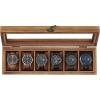 imageSONGMICS 10Slot Watch Box Solid Wood Organizer With Glass Lid Display Case With Removable Pillows Gift for Loved Ones Ebony Black UJOW100B01Rustic Walnut