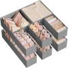 imageSONGMICS Drawer OrganizerDresser Drawer Organizers Set of 12 Foldable Fabric Storage Bins for Socks Underwear Bras Ties Scarves Cloud White URDZ006W02Dove Gray