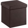 imageSONGMICS MAZIE Collection  43 Inches Folding Storage Ottoman Bench Ottoman with Storage Foot Rest Stool Load 660 lb for Living Room Synthetic Leather White ULSF702Brown