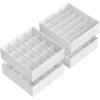imageSONGMICS Set of 4 Drawer Organizers Closet Organizers for Underwear 80 Cells Foldable Sock Holders 118 x 118 x 39 Inches for Storing Socks Ties Belts Dove Gray URUS011G01Cloud White