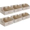 imageSONGMICS Set of 6 Storage Baskets Foldable Storage Bins Fabric Boxes 157 x 118 x 79 Inches Closet Storage Organizers 3 Handles for Bedroom Living Room Cattail Gray URFB0140G01Sand Beige