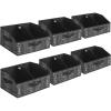 imageSONGMICS Set of 6 Storage Baskets Foldable Storage Bins Fabric Boxes 157 x 118 x 79 Inches Closet Storage Organizers 3 Handles for Bedroom Living Room Cattail Gray URFB0140G01Ink Black