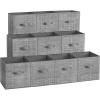 imageSONGMICS Storage Cubes 13Inch NonWoven Fabric Bins with Double Handles Set of 8 Closet Organizers for Shelves Foldable for Clothes Cattail Gray UROB833G01Cattail Gray