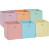 imageSONGMICS Storage Cubes Set of 6 Foldable Storage Boxes 118 x 118 x 118 Inches Closet Organizers for Shelf Rainbow Storage Bins Colorful Fabric Bins for Bedroom Living Room URFB230X01L 13L x 13W x 13H