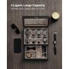 imageSONGMICS 12Slot Watch Box 2Tier Watch Display Case with Large Glass Lid Removable Watch Pillows Velvet Lining Jewelry Box Gift Idea Ebony Black UJOW012B01Ebony Black