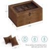 imageSONGMICS 12Slot Watch Box 2Tier Watch Display Case with Large Glass Lid Removable Watch Pillows Velvet Lining Jewelry Box Gift Idea Ebony Black UJOW012B01Rustic Walnut