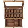 imageSONGMICS 12Slot Watch Box 2Tier Watch Display Case with Large Glass Lid Removable Watch Pillows Velvet Lining Jewelry Box Gift Idea Ebony Black UJOW012B01Rustic Walnut