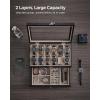 imageSONGMICS 12Slot Watch Box 2Tier Watch Display Case with Large Glass Lid Removable Watch Pillows Velvet Lining Jewelry Box Gift Idea Ebony Black UJOW012B01Ebony Black