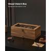 imageSONGMICS 12Slot Watch Box 2Tier Watch Display Case with Large Glass Lid Removable Watch Pillows Velvet Lining Jewelry Box Gift Idea Ebony Black UJOW012B01Rustic Walnut