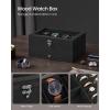 imageSONGMICS 12Slot Watch Box 2Tier Watch Display Case with Large Glass Lid Removable Watch Pillows Velvet Lining Jewelry Box Gift Idea Ebony Black UJOW012B01Ink Black
