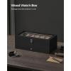 imageSONGMICS 12Slot Watch Box 2Tier Watch Display Case with Large Glass Lid Removable Watch Pillows Velvet Lining Jewelry Box Gift Idea Ebony Black UJOW012B01Ebony Black
