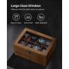 imageSONGMICS 12Slot Watch Box 2Tier Watch Display Case with Large Glass Lid Removable Watch Pillows Velvet Lining Jewelry Box Gift Idea Ebony Black UJOW012B01Rustic Walnut