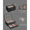 imageSONGMICS 12Slot Watch Box 2Tier Watch Display Case with Large Glass Lid Removable Watch Pillows Velvet Lining Jewelry Box Gift Idea Ebony Black UJOW012B01Ebony Black