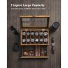 imageSONGMICS 12Slot Watch Box 2Tier Watch Display Case with Large Glass Lid Removable Watch Pillows Velvet Lining Jewelry Box Gift Idea Ebony Black UJOW012B01Rustic Walnut