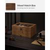imageSONGMICS 12Slot Watch Box 2Tier Watch Display Case with Large Glass Lid Removable Watch Pillows Velvet Lining Jewelry Box Gift Idea Ebony Black UJOW012B01Rustic Walnut