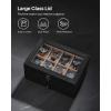 imageSONGMICS 12Slot Watch Box 2Tier Watch Display Case with Large Glass Lid Removable Watch Pillows Velvet Lining Jewelry Box Gift Idea Ebony Black UJOW012B01Ebony Black
