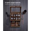 imageSONGMICS 12Slot Watch Box 2Tier Watch Display Case with Large Glass Lid Removable Watch Pillows Velvet Lining Jewelry Box Gift Idea Ebony Black UJOW012B01Rustic Walnut