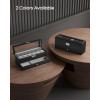 imageSONGMICS 12Slot Watch Box Lockable Watch Case with Glass Lid 2 Layers with 1 Drawer for Rings Bracelets Gift Idea Black Synthetic Leather Black Lining UJWB012B03Black  Gray