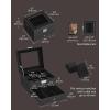imageSONGMICS 12Slot Watch Box Lockable Watch Case with Glass Lid 2 Layers with 1 Drawer for Rings Bracelets Gift Idea Black Synthetic Leather Black Lining UJWB012B03Black  Black